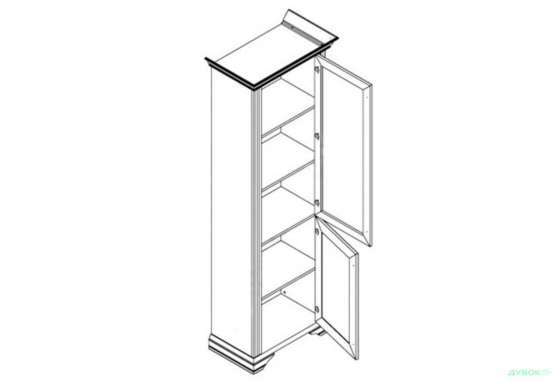 Изображение 2 - Шкаф-пенал Gerbor холдинг Вайт закрытый 76 см сосна серебряная