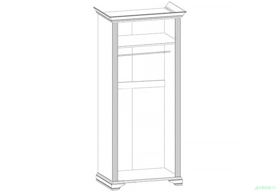 Шафа Гербор Вайт 2-дверна 126 см сосна срібна - Зображення 3 Зображення 3 - Шафа Гербор Вайт 2-дверна 126 см сосна срібна