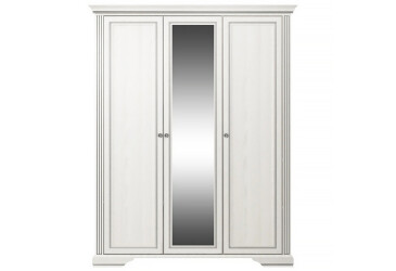 Шафа Гербор Вайт 3-дверна з дзеркалом 176 см Ясен сніжний/Сосна срібна