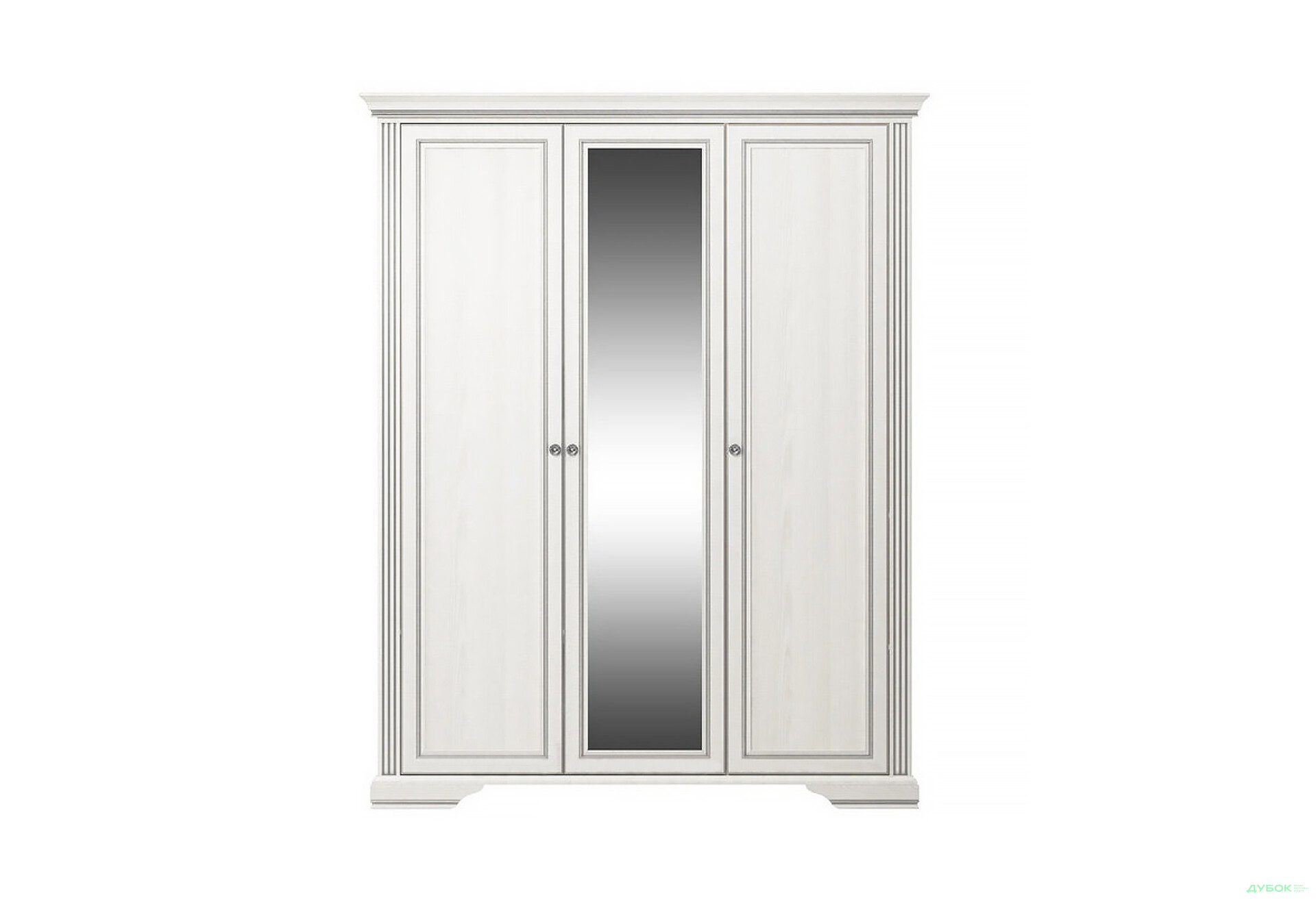 Шафа Гербор Вайт 3-дверна з дзеркалом 176 см сосна срібна - Зображення 1 Зображення 1 - Шафа Гербор Вайт 3-дверна з дзеркалом 176 см сосна срібна