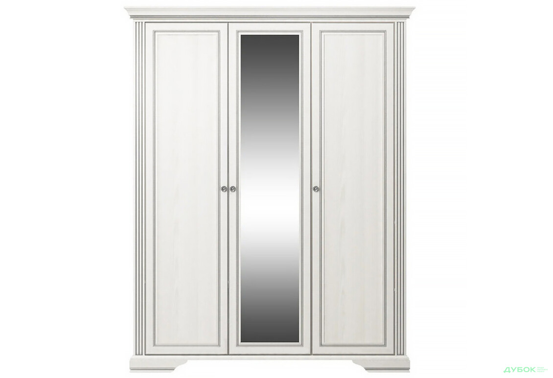 Шафа Гербор Вайт 3-дверна з дзеркалом 176 см сосна срібна - Зображення 1 Зображення 1 - Шафа Гербор Вайт 3-дверна з дзеркалом 176 см сосна срібна