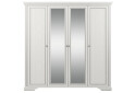 Фото 1 - Шафа Гербор Вайт 4-дверна з дзеркалом 227 см Ясен сніжний/Сосна срібна