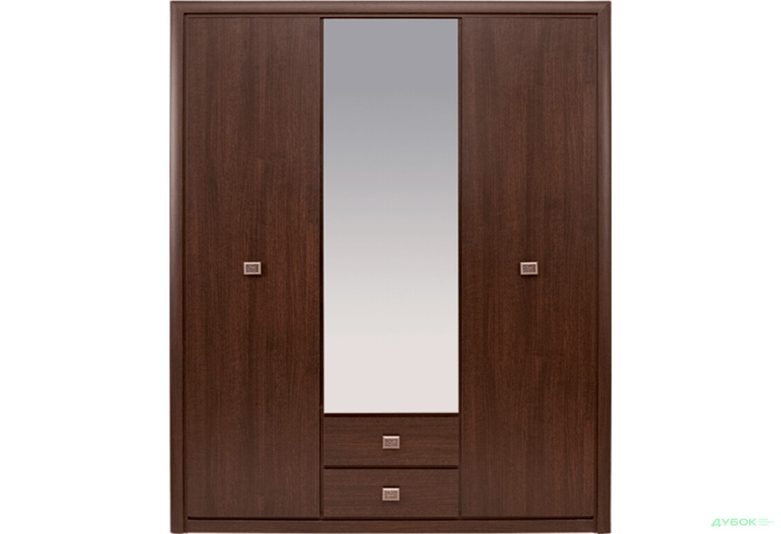 Шафа Гербор Коен 3-дверна з 2 шухлядами та дзеркалом 164 см Венге магія