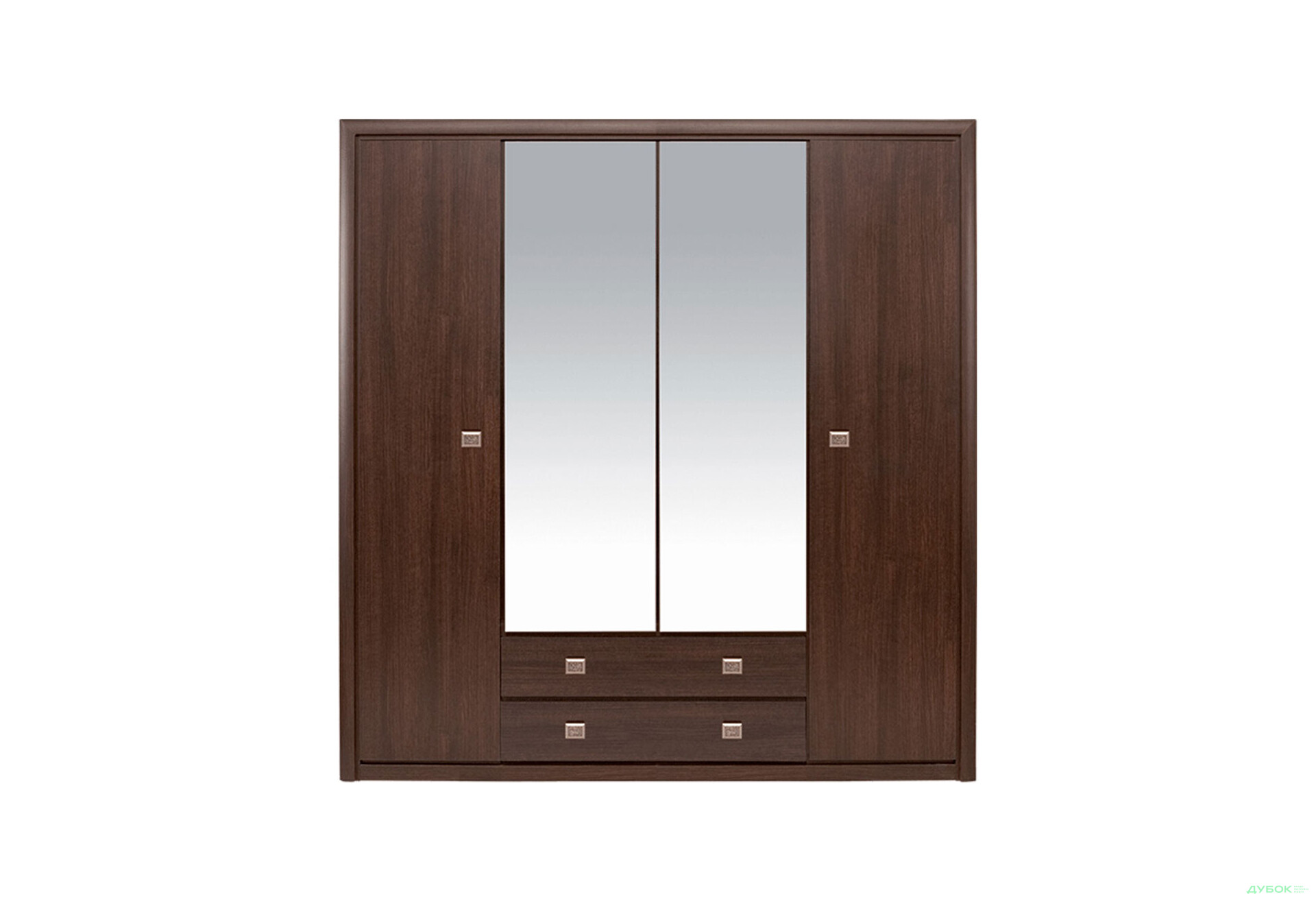 Зображення 1 - Шафа Гербор Коен 3-дверна з 2 шухлядами та дзеркалом 214 см Венге магія
