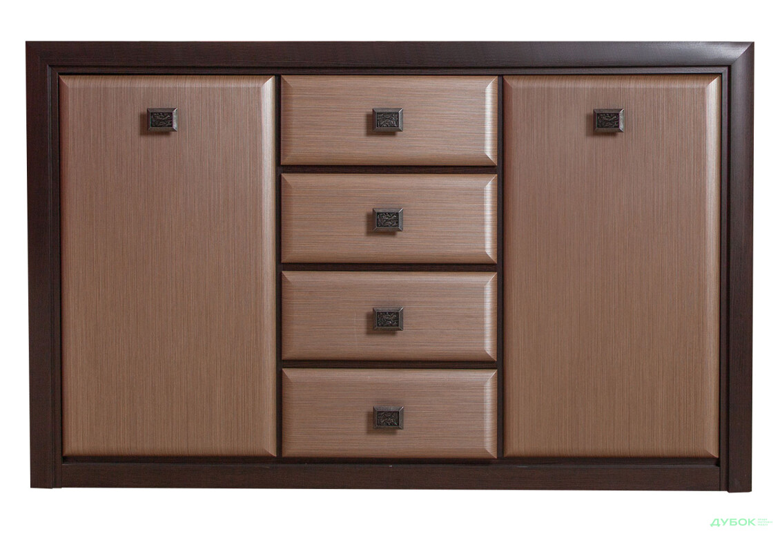 Комод Гербор Коен МДФ 2-дверний з 4 шухлядами 150 см Венге магія/Штрокс - Зображення 1 Зображення 1 - Комод Гербор Коен МДФ 2-дверний з 4 шухлядами 150 см Венге магія/Штрокс