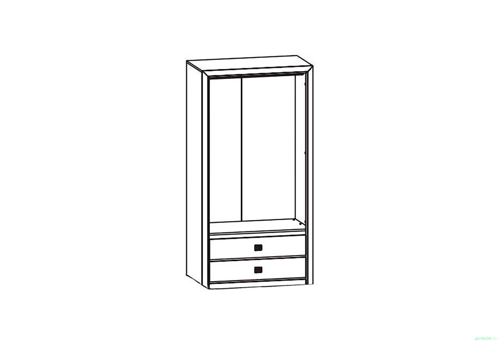 Шкаф Gerbor холдинг Коэн МДФ 2-дверный с 2 ящиками 104 см Венге магия/Штрокс - Изображение 2 Изображение 2 - Шкаф Gerbor холдинг Коэн МДФ 2-дверный с 2 ящиками 104 см Венге магия/Штрокс