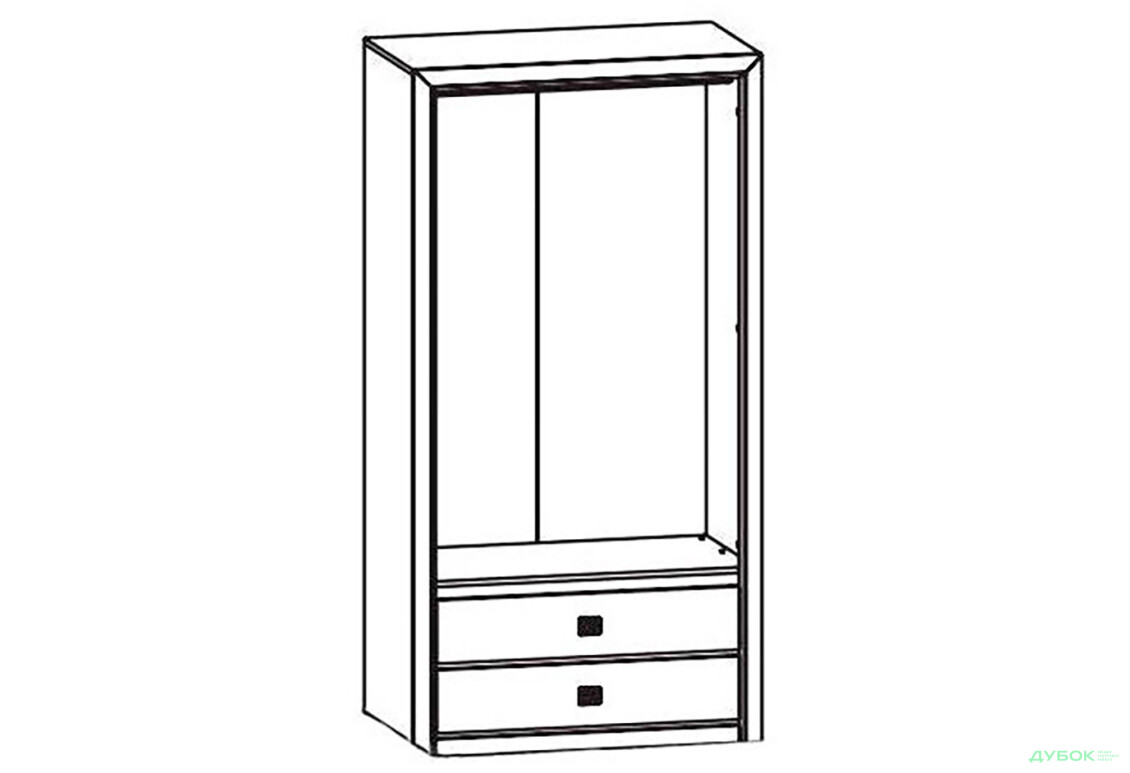 Шкаф Gerbor холдинг Коэн МДФ 2-дверный с 2 ящиками 104 см Венге магия/Штрокс - Изображение 2 Изображение 2 - Шкаф Gerbor холдинг Коэн МДФ 2-дверный с 2 ящиками 104 см Венге магия/Штрокс