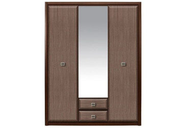 Шафа Гербор Коен МДФ 3-дверна з 2 шухлядами та дзеркалом 164 см Венге магія/Штрокс