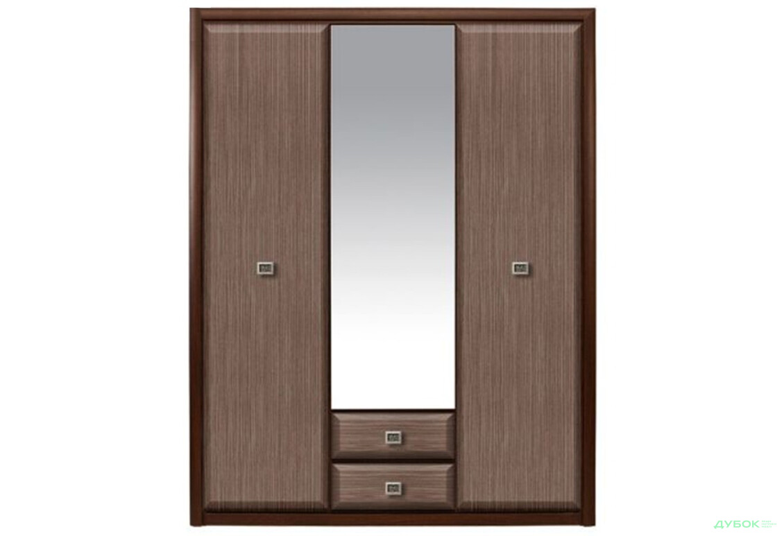 Шкаф Gerbor холдинг Коэн МДФ 3-дверный с 2 ящиками и зеркалом 164 см Венге магия/Штрокс