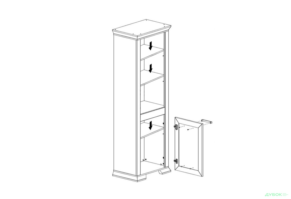 Зображення 2 - Шафа-пенал Гербор Марсель комбінований 68 см Ясен сніжний/Дуб сонома трюфель