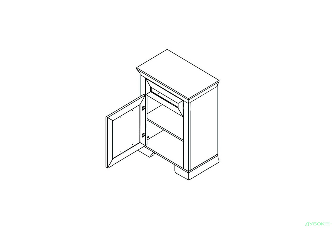 Зображення 2 - Тумба Гербор Марсель 1-дверна з шухлядою 68 см Ясен сніжний/Дуб сонома трюфель