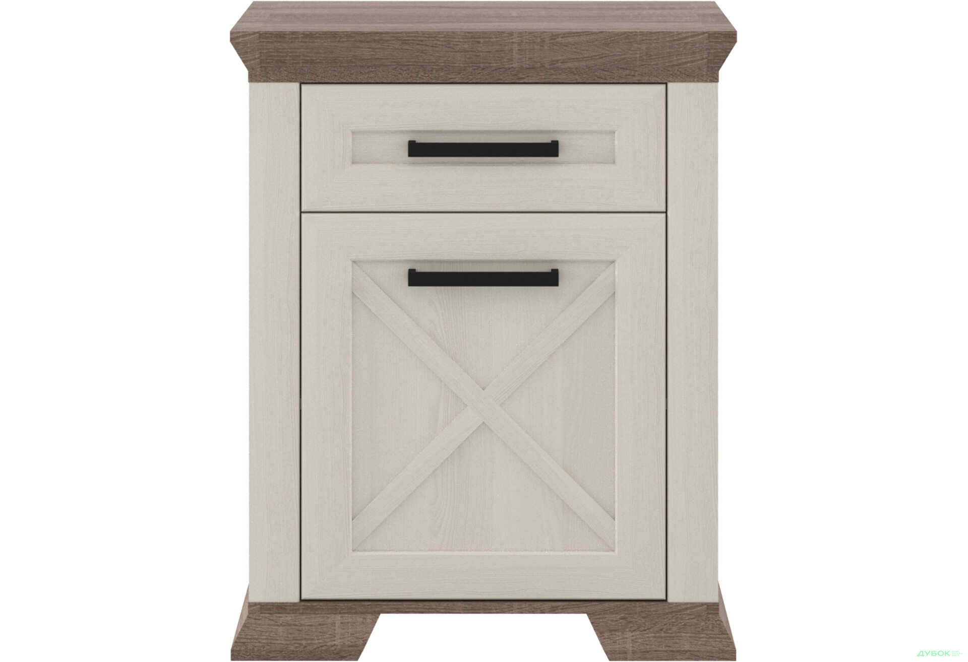 Зображення 1 - Тумба Гербор Марсель 1-дверна з шухлядою 68 см Ясен сніжний/Дуб сонома трюфель