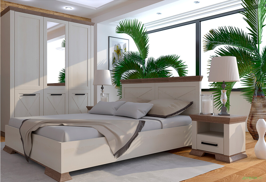 Шафа Гербор Марсель 3-дверна з дзеркалом 167 см Ясен сніжний/Дуб сонома трюфель - Зображення 3 Зображення 3 - Шафа Гербор Марсель 3-дверна з дзеркалом 167 см Ясен сніжний/Дуб сонома трюфель