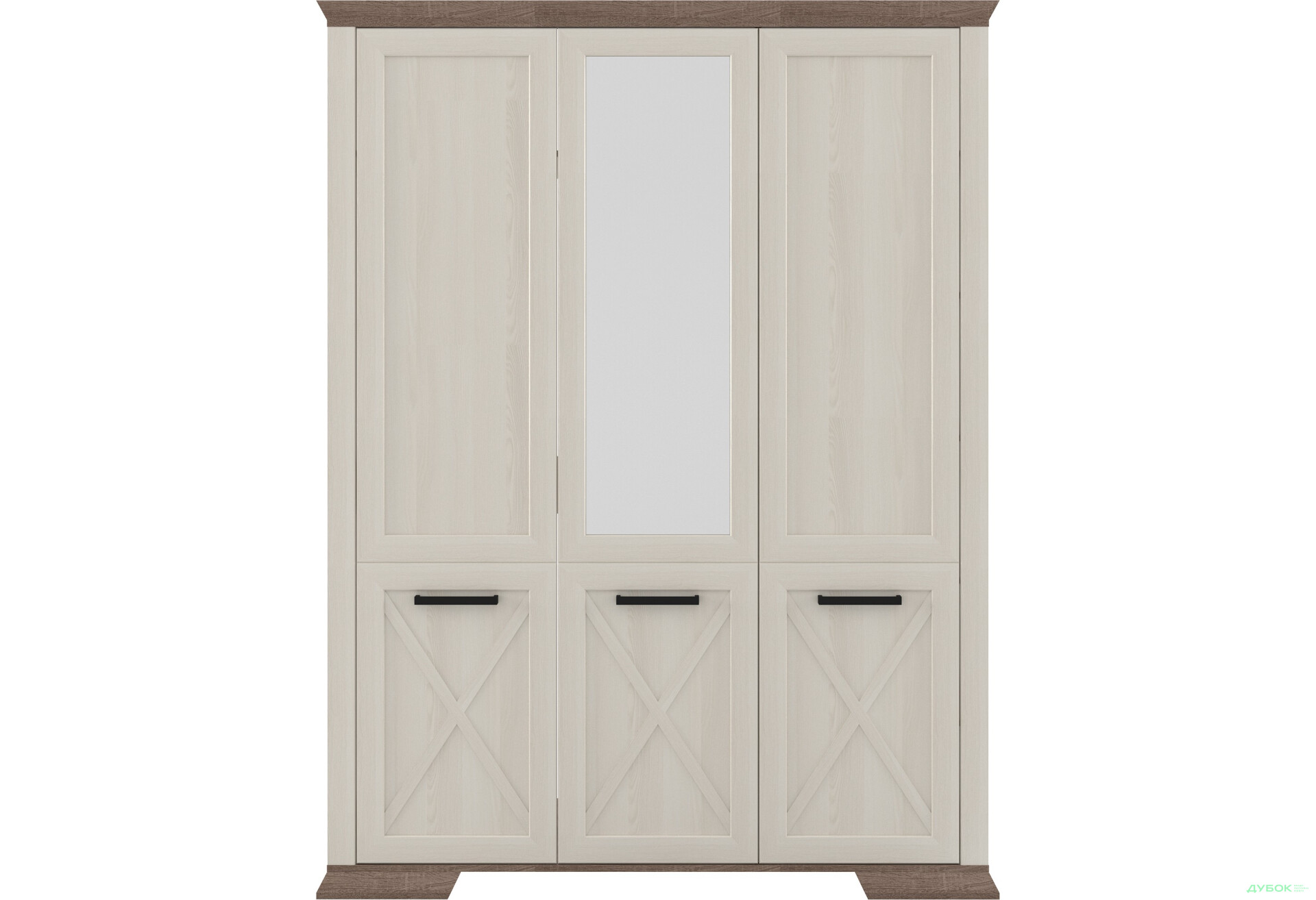 Шафа Гербор Марсель 3-дверна з дзеркалом 167 см Ясен сніжний/Дуб сонома трюфель - Зображення 1 Зображення 1 - Шафа Гербор Марсель 3-дверна з дзеркалом 167 см Ясен сніжний/Дуб сонома трюфель