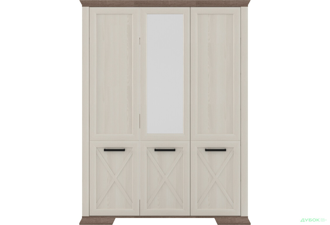 Шафа Гербор Марсель 3-дверна з дзеркалом 167 см Ясен сніжний/Дуб сонома трюфель - Зображення 1 Зображення 1 - Шафа Гербор Марсель 3-дверна з дзеркалом 167 см Ясен сніжний/Дуб сонома трюфель