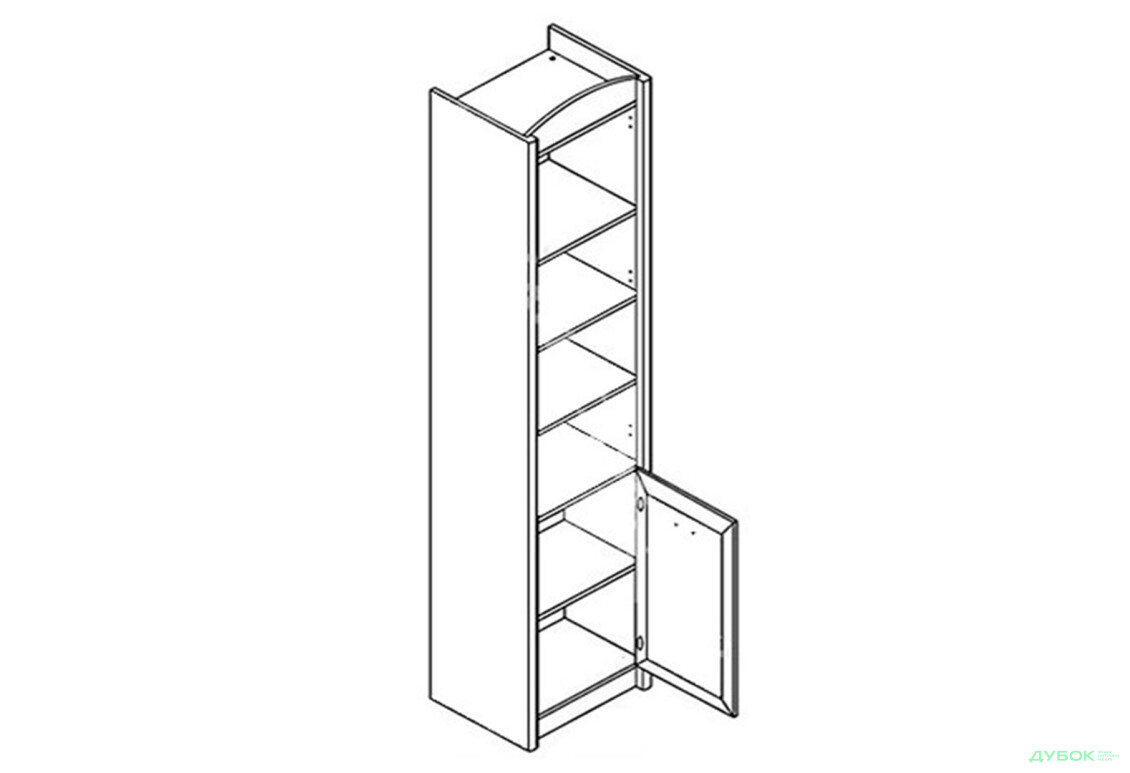 Зображення 2 - Шафа-пенал Гербор Салерно REG1DP комбінований 47 см Білий