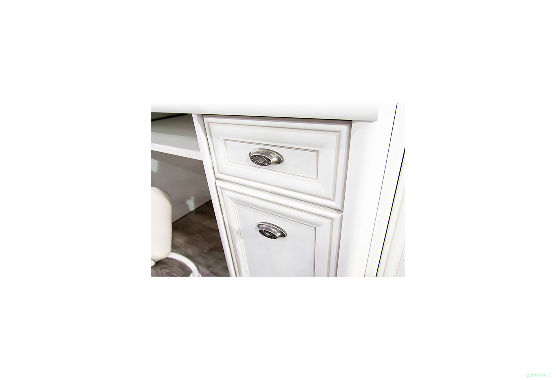 Стіл письмовий Гербор Салерно 120x65 см з тумбою, шухлядою і полицею, білий - Зображення 2 Зображення 2 - Стіл письмовий Гербор Салерно 120x65 см з тумбою, шухлядою і полицею, білий