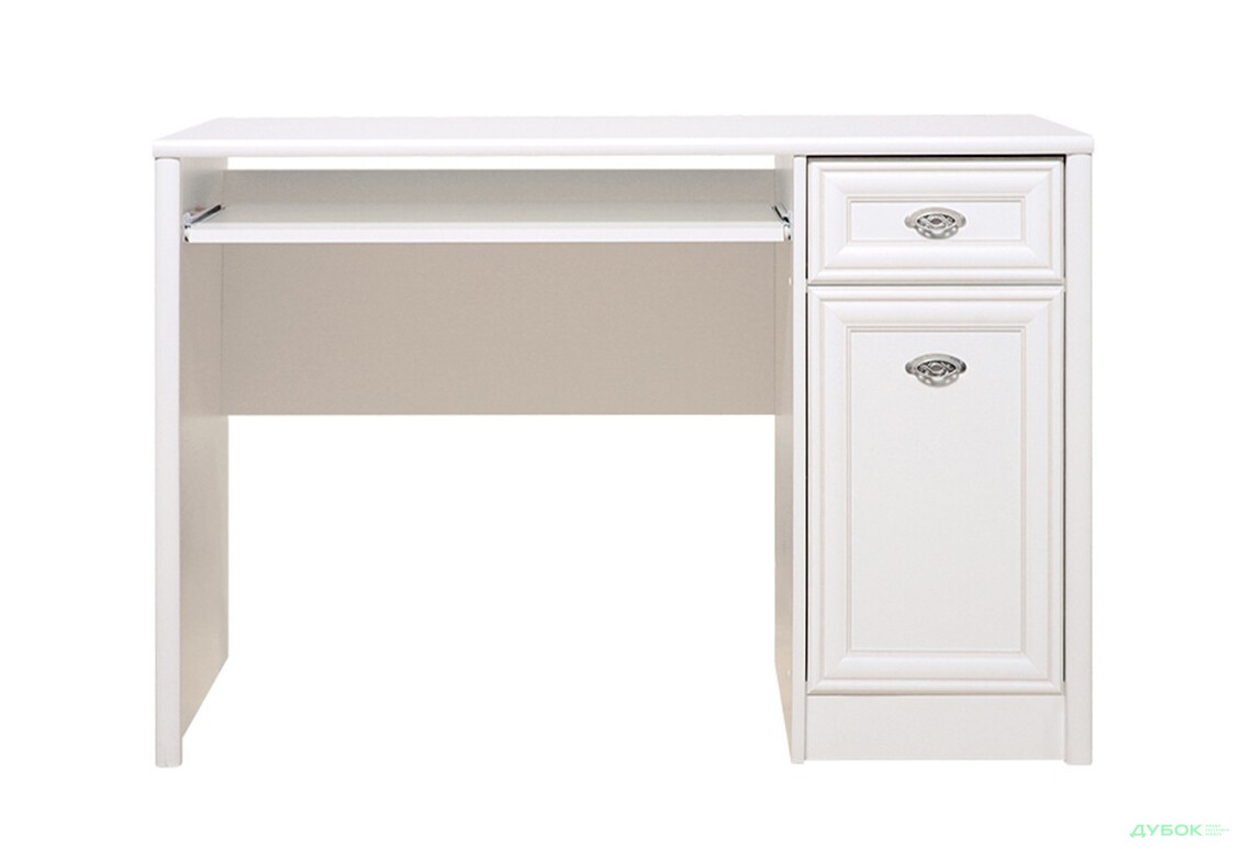 Стіл письмовий Гербор Салерно 120x65 см з тумбою, шухлядою і полицею, білий - Зображення 1 Зображення 1 - Стіл письмовий Гербор Салерно 120x65 см з тумбою, шухлядою і полицею, білий