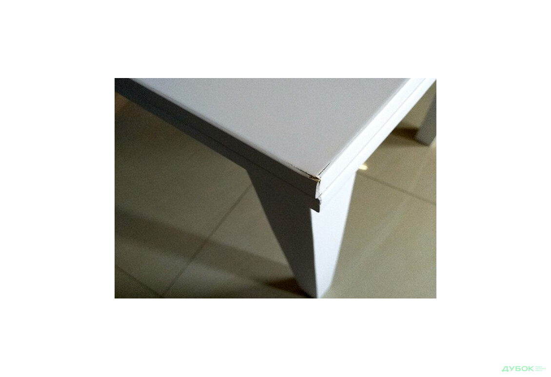 Фото 2 - УЦІНКА Стіл Шахар (квадрат) 120(+50+50)х68, біла фарба, пошкодженна стільниця Pavlik