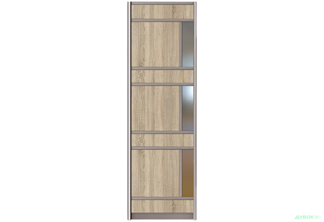 Зображення 5 - Фасад Комбі №10 L ДСП з дзеркалом 670 Шафа-купе 3D 2100 MebelStar