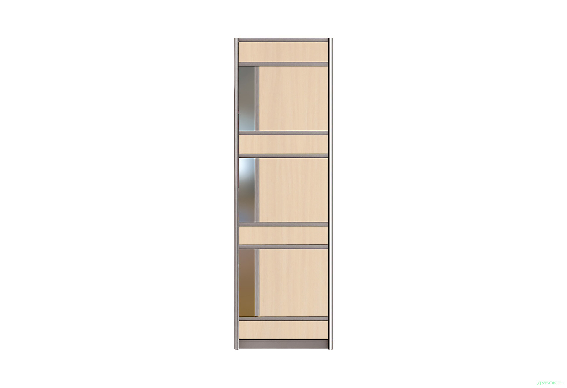 Зображення 4 - Фасад Комбі №10 P ДСП з дзеркалом 670 Шафа-купе 3D 2100 MebelStar