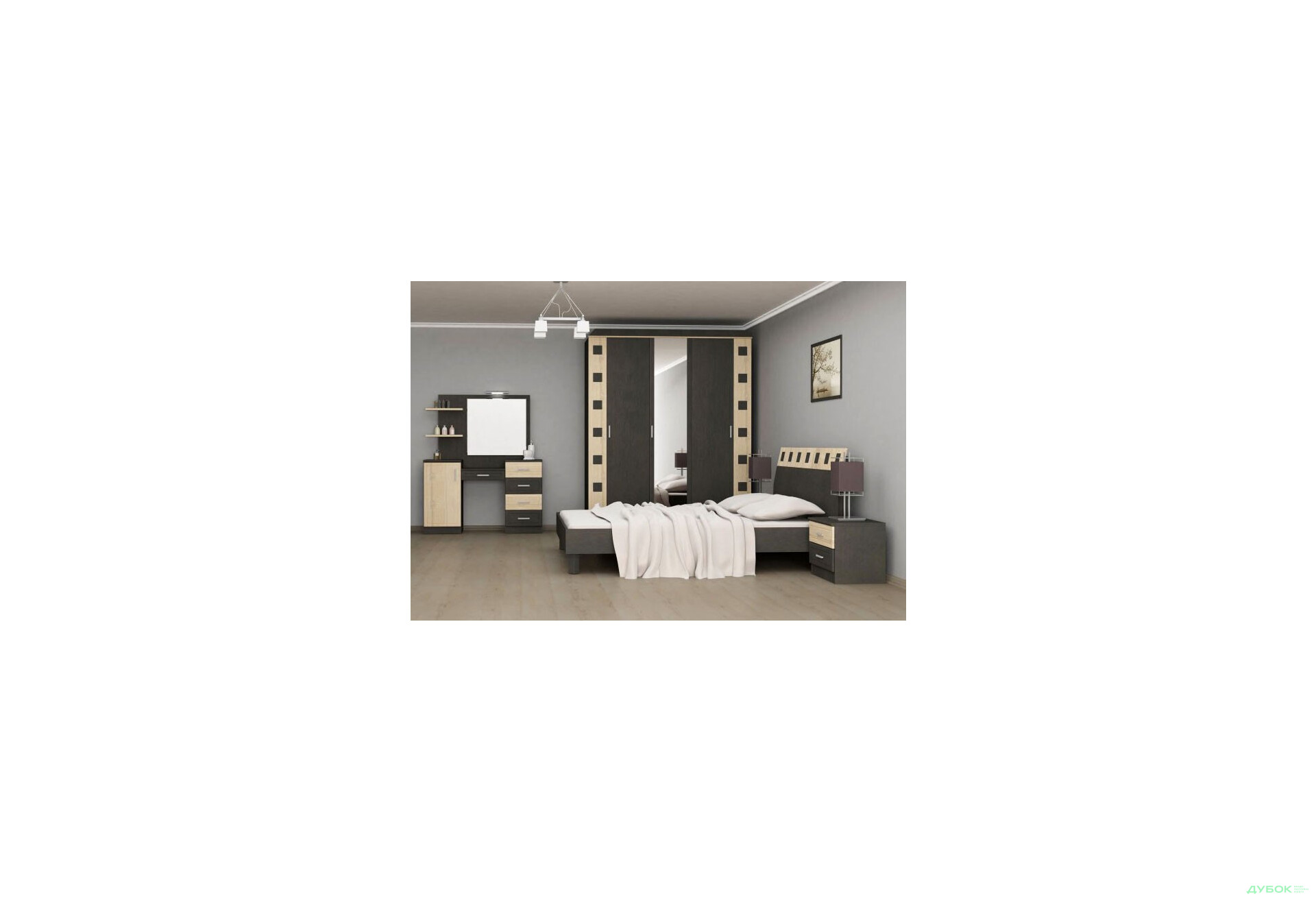 Изображение 1 - Спальня Комплект 3Д с туалетным столиком (без ламелей и матраса) Нова