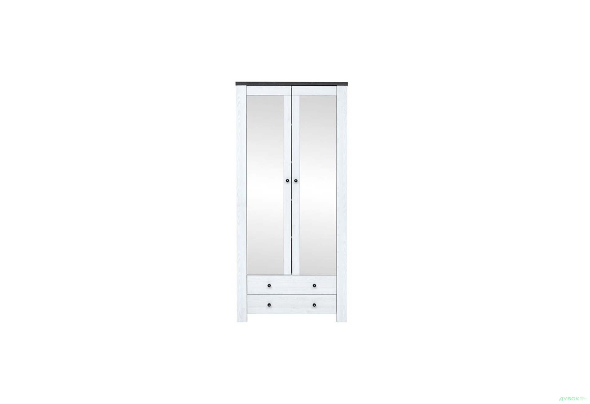 Зображення 3 - Шафа ВМК Антверпен ІІ (Амстердам) 2-дверна з 2 шухлядами 88 см Ясен сніжний/Дуб морений