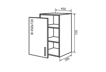 В4 Тумба 1Д 45 Модена Декор Вип-Мастер