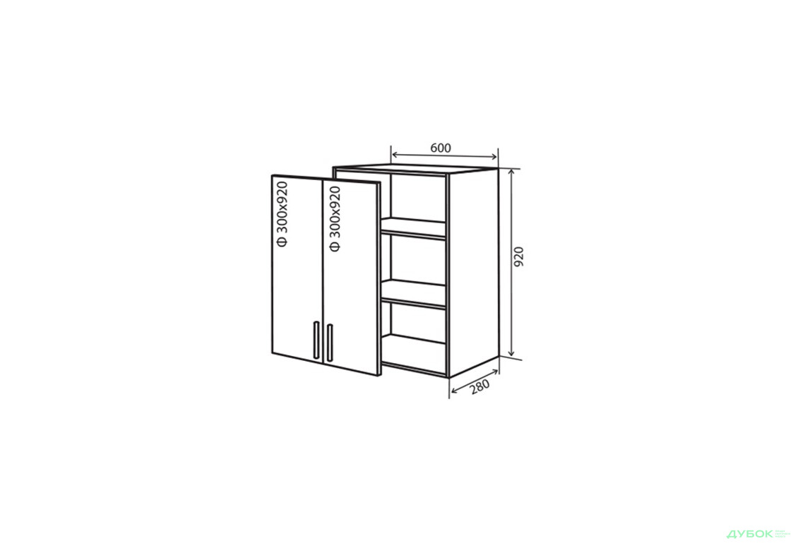 В46 Тумба 2Д 60 Витрина Модена Декор Вип-Мастер