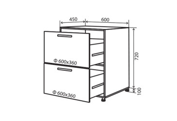 Н10 Тумба 2Ш 60 Модена Декор Вип-Мастер