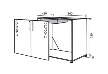 Н14 Тумба мойка 2Д 80 Модена Декор Вип-Мастер