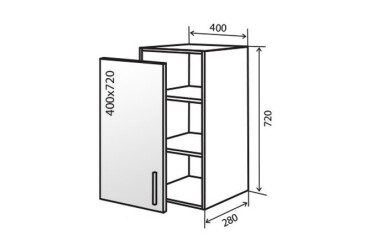 В3 Тумба вітрина 1Д 40 Модена Декор Люкс VIP-master