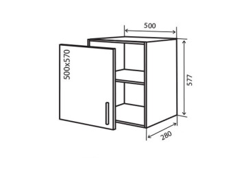 В52 Тумба 1Д 50 Модена Декор Люкс Вип-Мастер