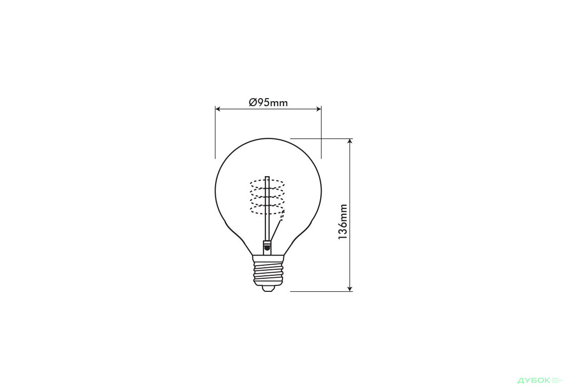 Фото 2 - SALE Лампа декоративна Едісона G95 куля E27 40W VITO Vito