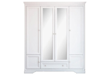 Шкаф Gerbor холдинг Клео 6-дверный с ящиком и зеркалом 198 см Белый