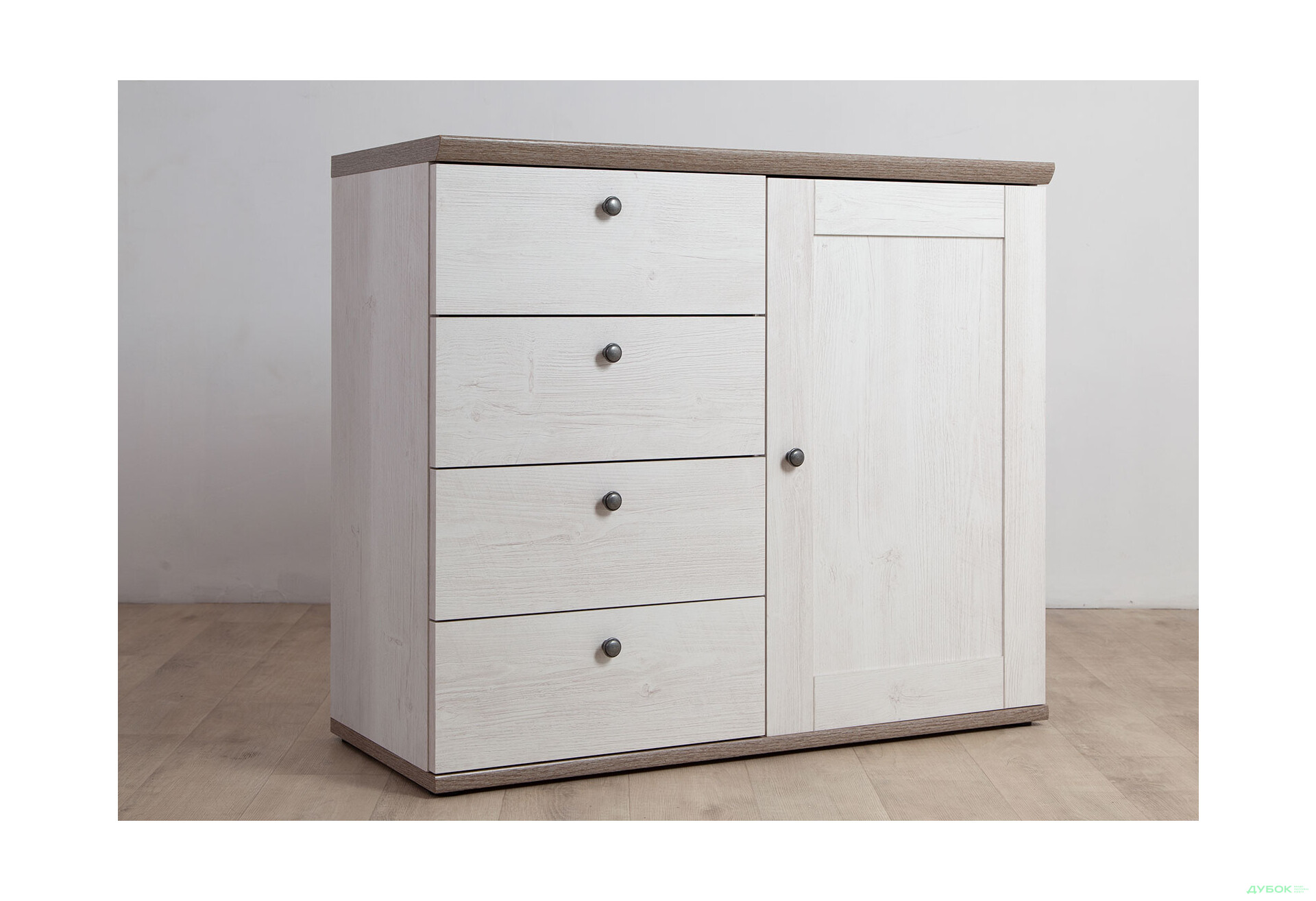 Комод Гербор Тина 1-дверный с 4 ящиками 103 см Сосна каньон - Изображение 3 Изображение 3 - Комод Гербор Тина 1-дверный с 4 ящиками 103 см Сосна каньон