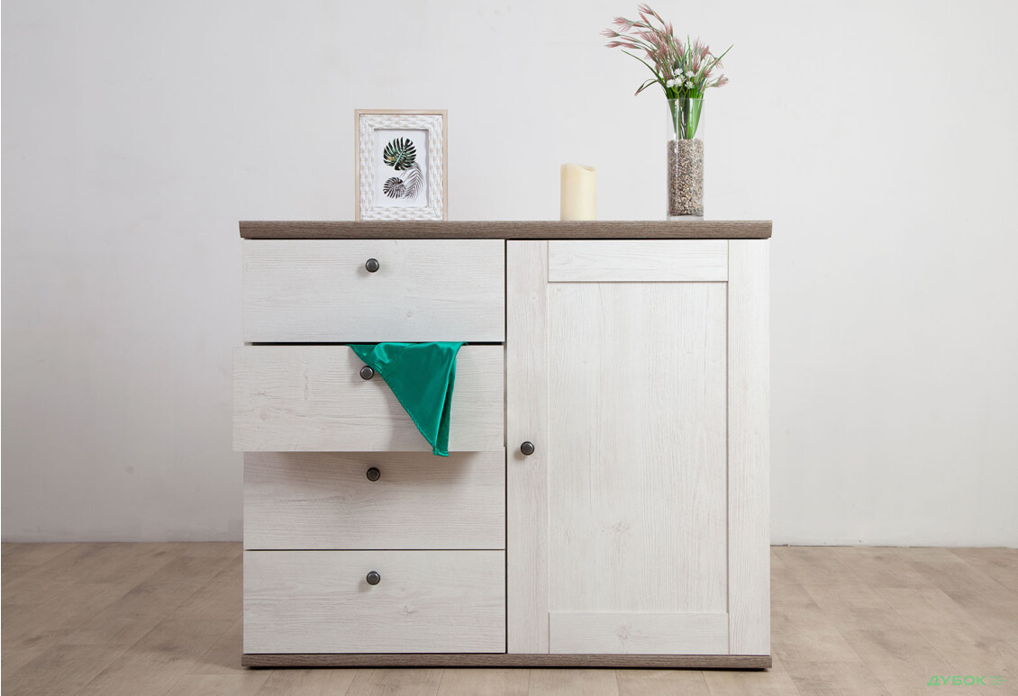 Комод Гербор Тина 1-дверный с 4 ящиками 103 см Сосна каньон - Изображение 4 Изображение 4 - Комод Гербор Тина 1-дверный с 4 ящиками 103 см Сосна каньон