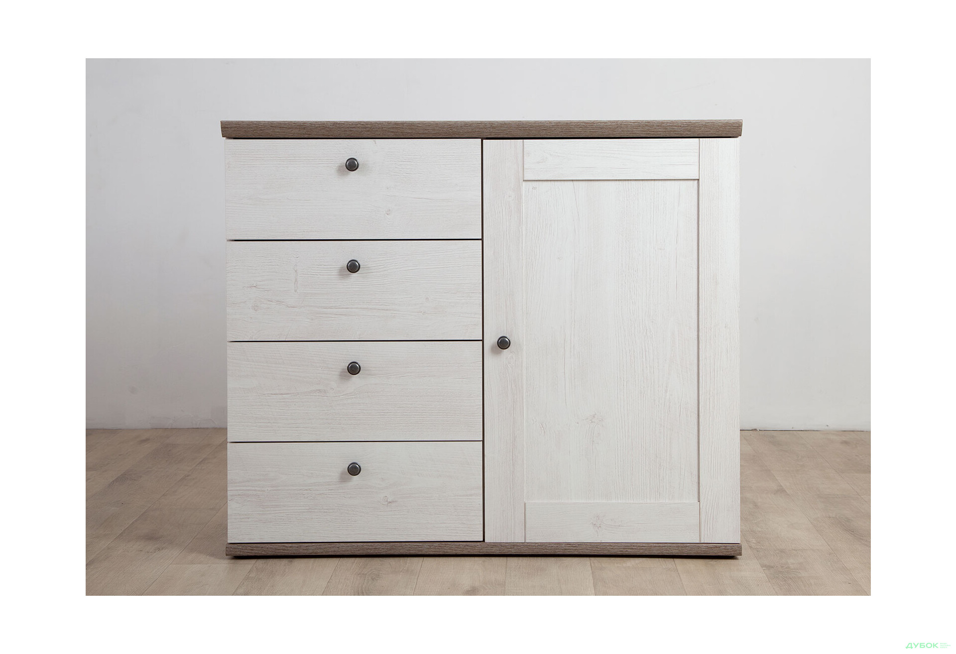 Комод Гербор Тина 1-дверный с 4 ящиками 103 см Сосна каньон - Изображение 2 Изображение 2 - Комод Гербор Тина 1-дверный с 4 ящиками 103 см Сосна каньон