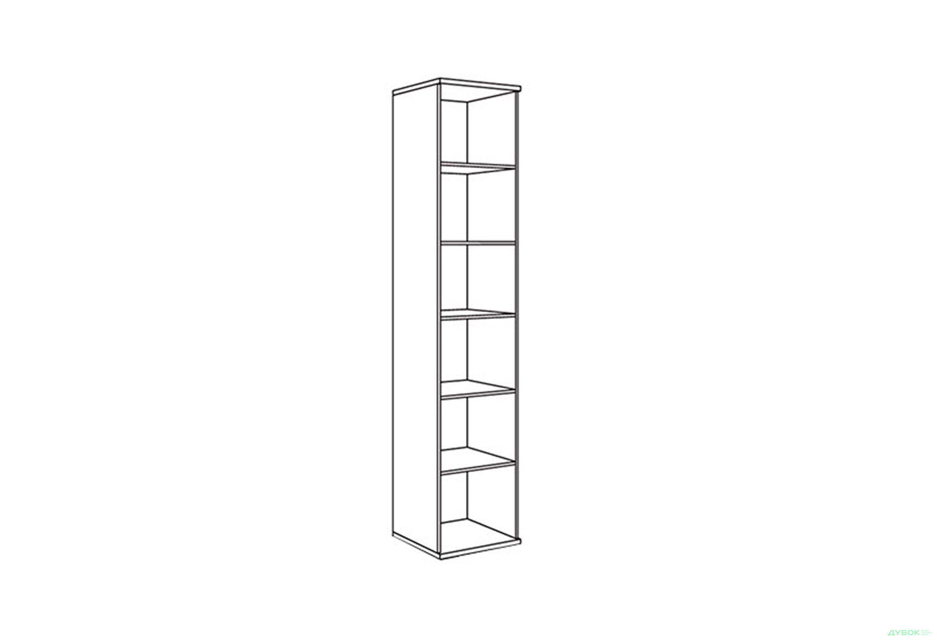 Зображення 2 - Шафа-пенал Гербор Тіна закритий 49 см Сосна каньйон/Дуб сонома трюфель