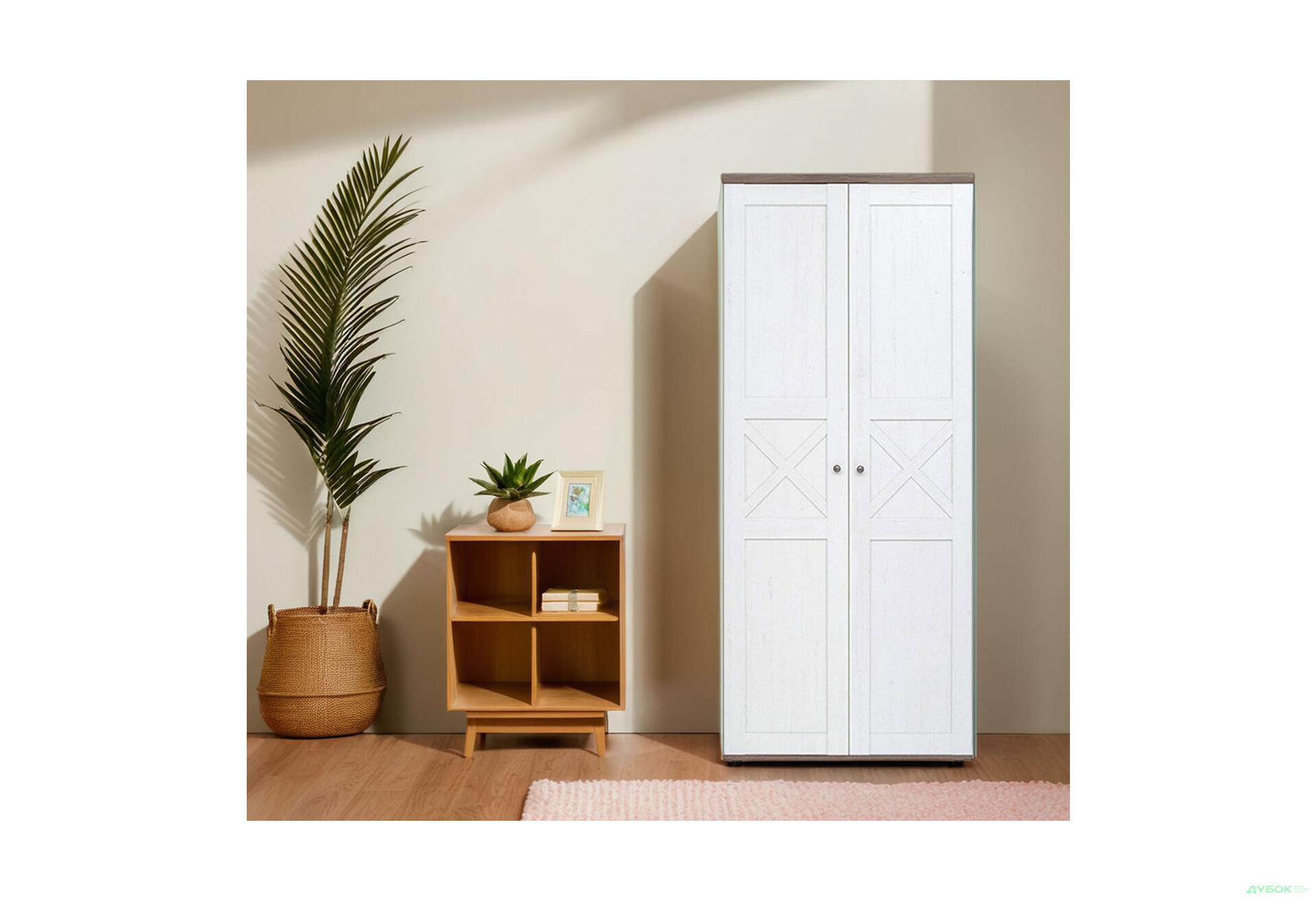 Шафа платтяна Гербор Тіна 2-дверна 97 см Сосна каньйон/Дуб сонома трюфель - Зображення 3 Зображення 3 - Шафа платтяна Гербор Тіна 2-дверна 97 см Сосна каньйон/Дуб сонома трюфель