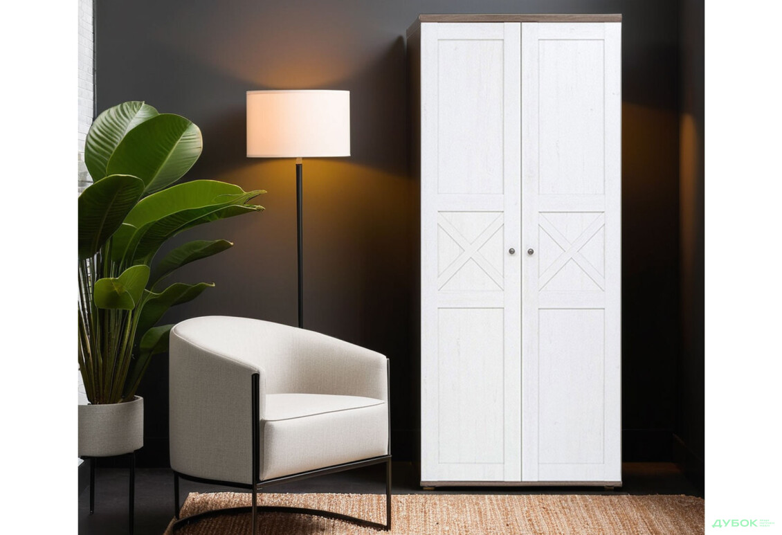 Шафа платтяна Гербор Тіна 2-дверна 97 см Сосна каньйон/Дуб сонома трюфель - Зображення 2 Зображення 2 - Шафа платтяна Гербор Тіна 2-дверна 97 см Сосна каньйон/Дуб сонома трюфель