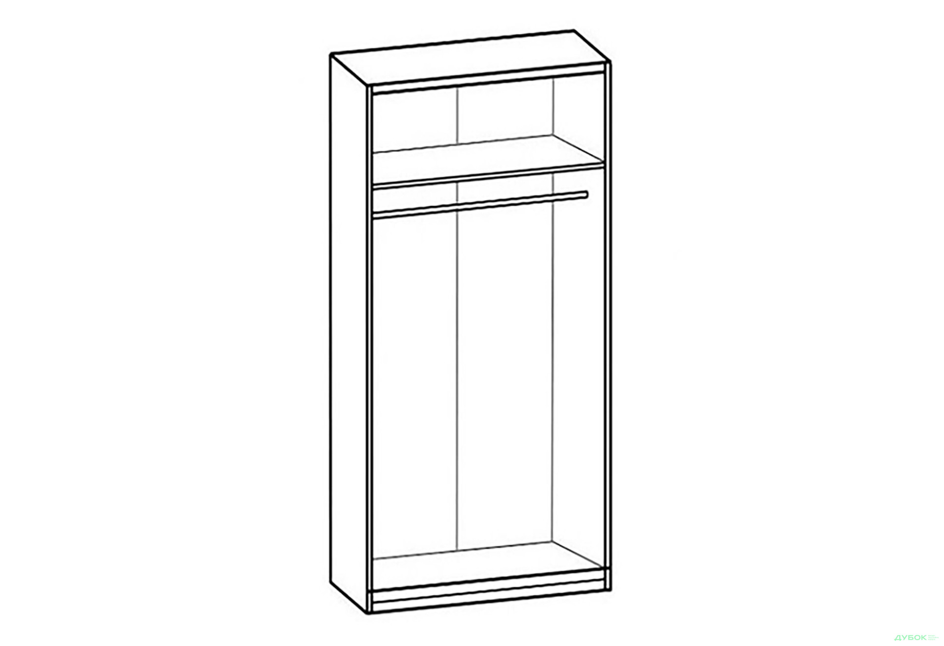 Шафа платтяна Гербор Тіна 2-дверна 97 см Сосна каньйон/Дуб сонома трюфель - Зображення 4 Зображення 4 - Шафа платтяна Гербор Тіна 2-дверна 97 см Сосна каньйон/Дуб сонома трюфель