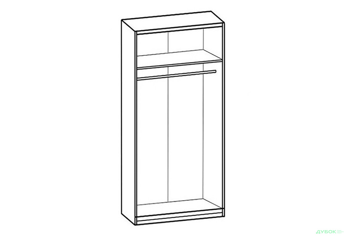 Шафа платтяна Гербор Тіна 2-дверна 97 см Сосна каньйон/Дуб сонома трюфель - Зображення 4 Зображення 4 - Шафа платтяна Гербор Тіна 2-дверна 97 см Сосна каньйон/Дуб сонома трюфель