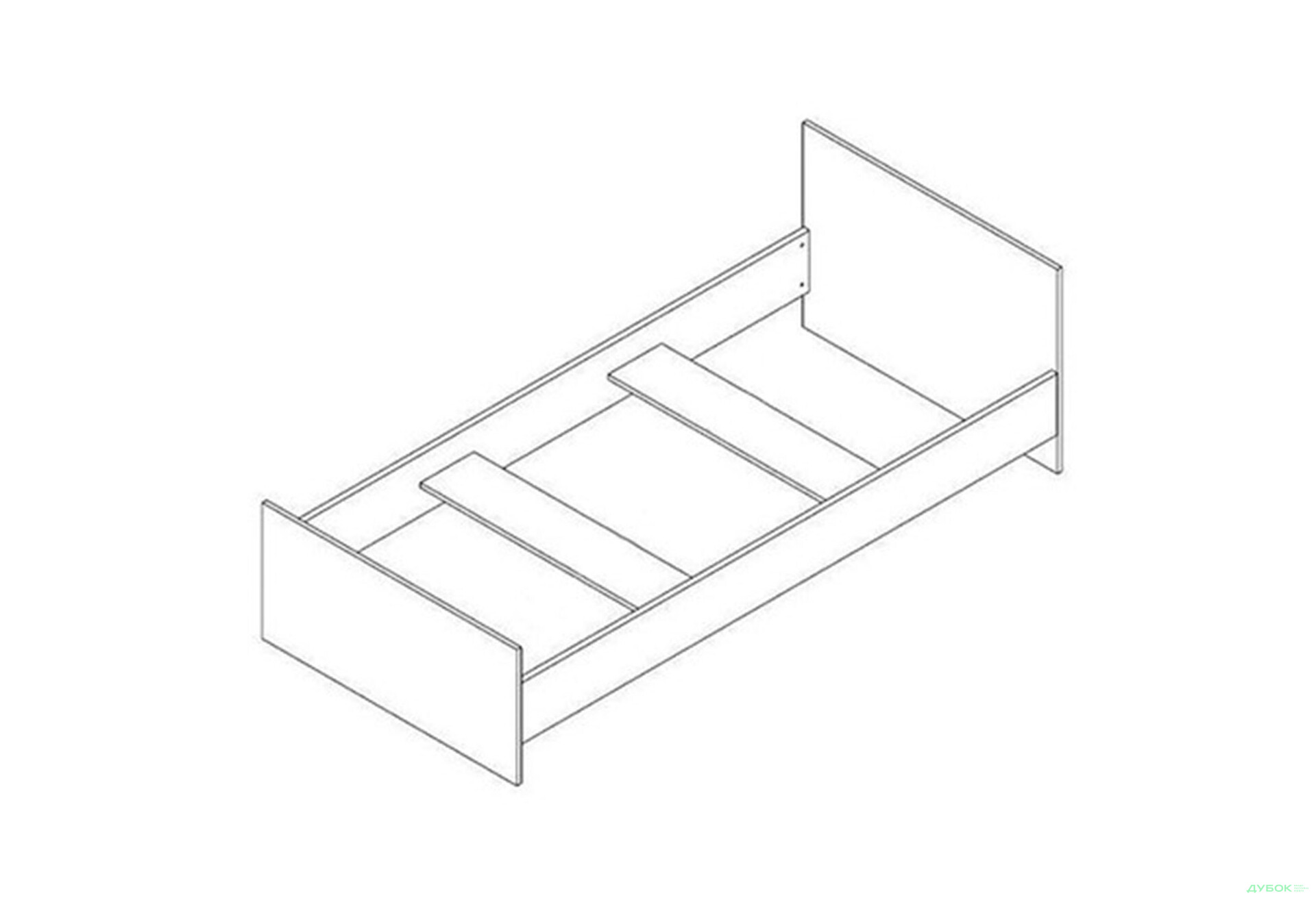 Ліжко Гербор Непо (без вкладу) 90х200 см, дуб сонома  - Зображення 3 Зображення 3 - Ліжко Гербор Непо (без вкладу) 90х200 см, дуб сонома