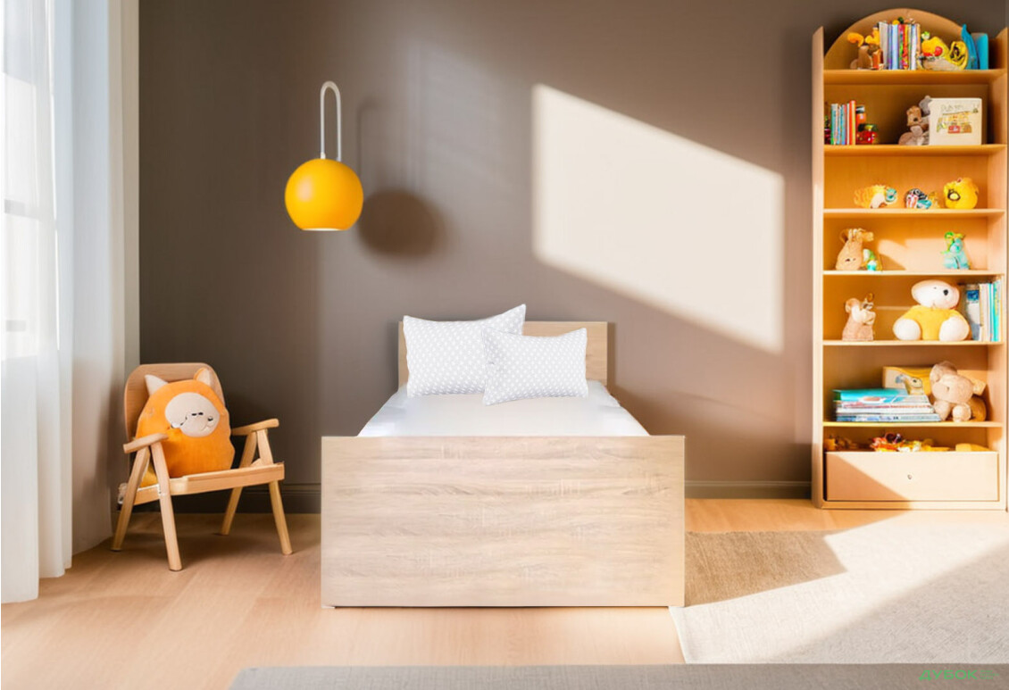 Ліжко Гербор Непо (без вкладу) 90х200 см, дуб сонома  - Зображення 2 Зображення 2 - Ліжко Гербор Непо (без вкладу) 90х200 см, дуб сонома