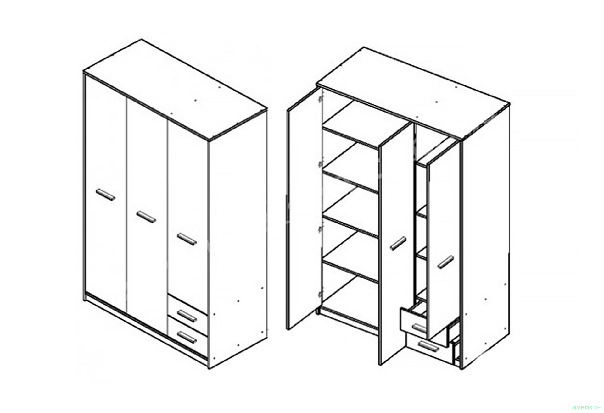 Изображение 2 - Шкаф SZF3D2S Непо Дуб сонома / Нимфеа альба Gerbor холдинг
