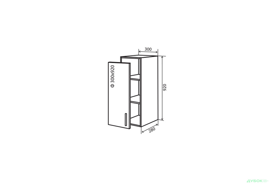 В42 Тумба 1Д 30 Витрина Модена Вип-Мастер