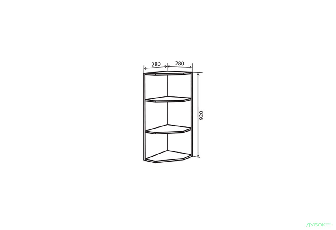 В55 Полиці кутові 92 Модена VIP-master - Зображення 1 Зображення 1 - В55 Полиці кутові 92 Модена VIP-master