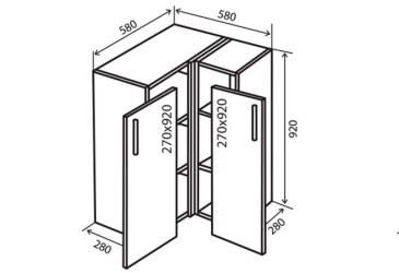 В58 Тумба угловая 58 Модена Вип-Мастер