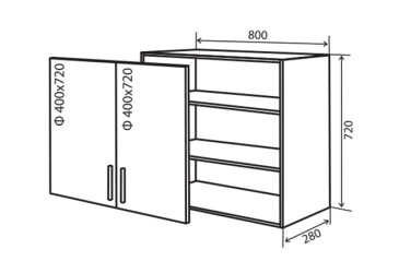 В8 Тумба витрина 2Д 80 Модена Вип-Мастер